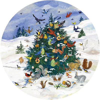 Little Creature's Christmas 1000 Piece Round Jigsaw Puzzle
