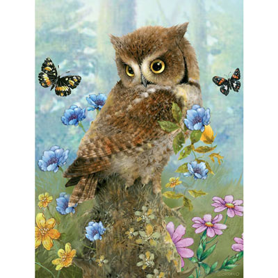 Owl In The Meadow 300 Large Piece Jigsaw Puzzle