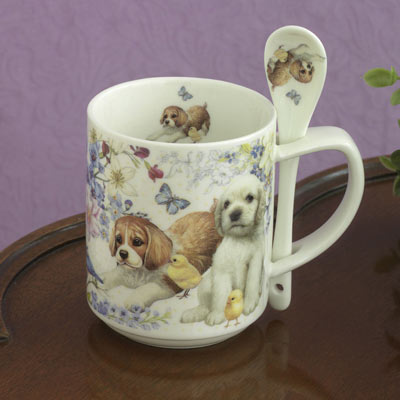 Puppy Mug With Spoon Set