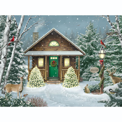 Christmas Cabin 300 Large Piece Jigsaw Puzzle