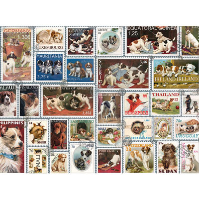 Dog Stamps Quilt 1000 Piece Jigsaw Puzzle