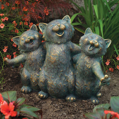 Singing Kittens Garden Statue
