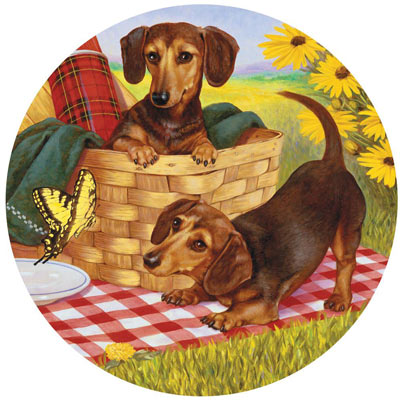 Picnic Supper 300 Large Piece Round Jigsaw Puzzle