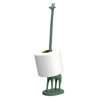 Cast-Iron Giraffe Paper Roll Holder Green