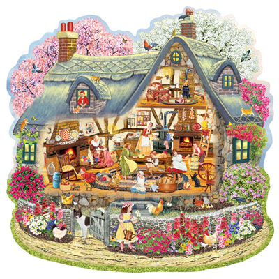 Kelly's Blossom Cottage 750 Piece Shaped Jigsaw Puzzle