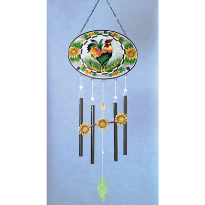 Rooster Glass Wind Chimes