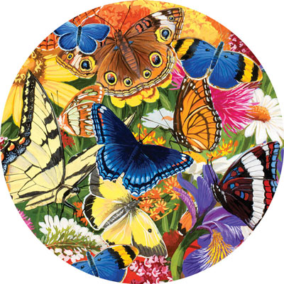 Butterfly Morning 500 Piece Round Jigsaw Puzzle