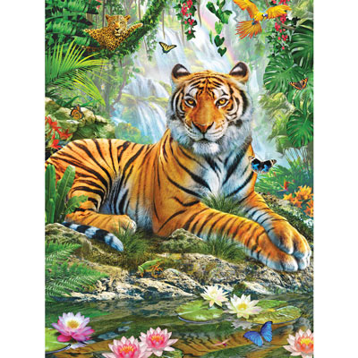Tiger On A Rock 300 Large Piece Jigsaw Puzzle