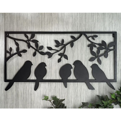 Perched Birds Metal Wall Art