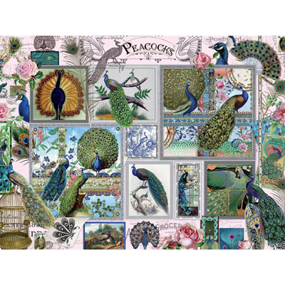 Peacock Collage 1000 Piece Jigsaw Puzzle