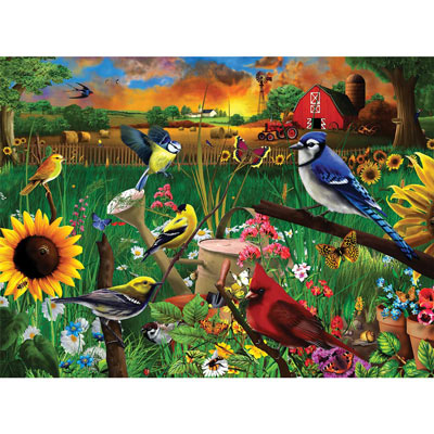 Sunflower Birds 1000 Piece Jigsaw Puzzle