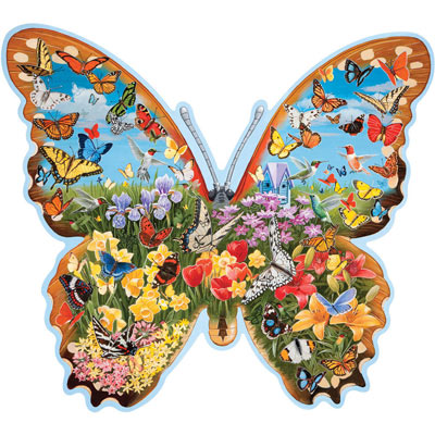 Hidden Butterfly Meadow 750 Piece Shaped Jigsaw Puzzle