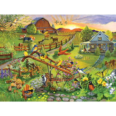 Birds, Blooms And Barns 300 Large Piece Jigsaw Puzzle