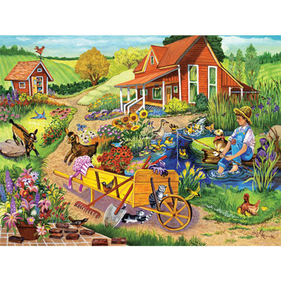 Blooming Fun On The Farm 300 Large Piece Jigsaw Puzzle