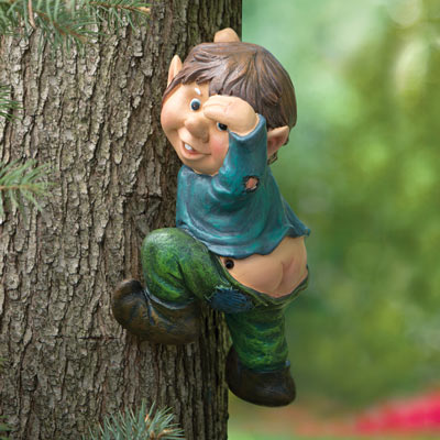 Motion Sensor Elf On A Tree 