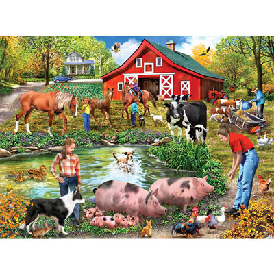 Farm By The Pond 300 Large Piece Jigsaw Puzzle