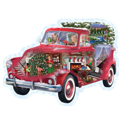 Christmas Truck 300 Large Piece Shaped Puzzle