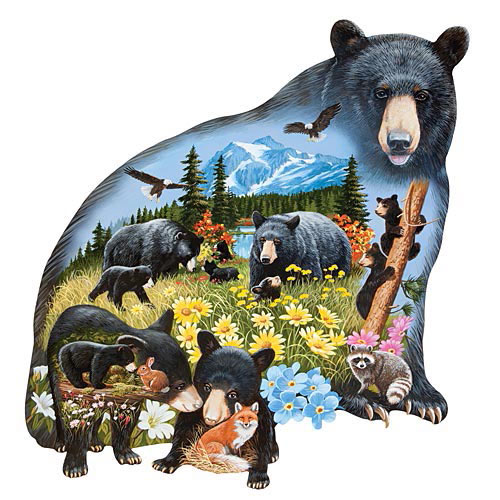 Black Bear Mountain 750 Piece Shaped Jigsaw Puzzle