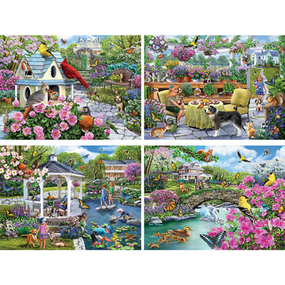 Glorious Gardens 4-in-1 Multi-Pack 1000 Piece Puzzle Set