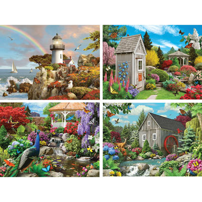 Alan Giana 4-in-1 Multi-Pack 300 Large Piece Puzzle Set