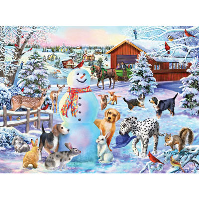 Playing In The Snow 1000 Piece Jigsaw Puzzle