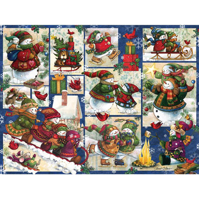 Snow Families Quilt 500 Piece Jigsaw Puzzle