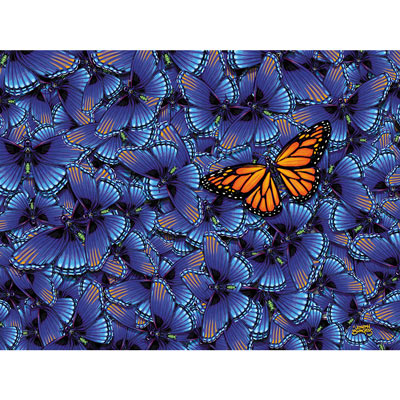 Monarch In A Sea Of Blue 300 Large Piece Jigsaw Puzzle