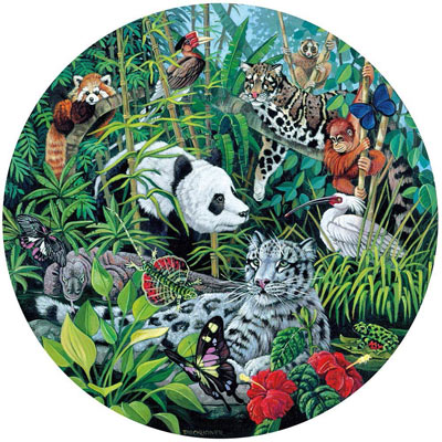 Asian Rainforest 600 Piece Round Jigsaw Puzzle