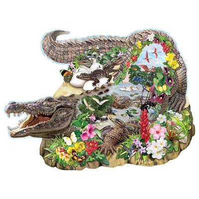 Crocodile Island 750 Piece Shaped Jigsaw Puzzle
