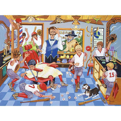 Barbershop Mayhem 500 Piece Jigsaw Puzzle