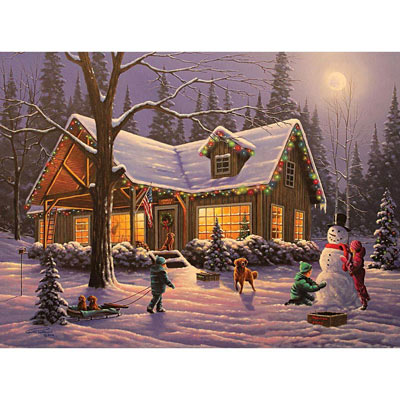 Family Traditions 300 Large Piece Glow-In-The Dark  Jigsaw Puzzle