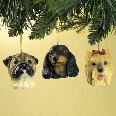 Brown Pug Christmas Ornaments