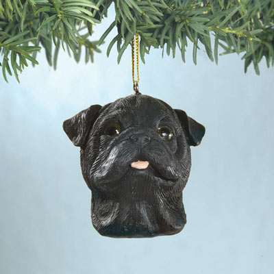 Black Pug Christmas Ornaments