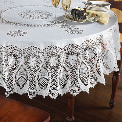 153cm x 264cm Faux Lace Tablecloth