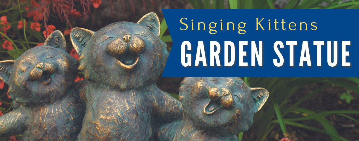 Singing Kittens Garden Statue