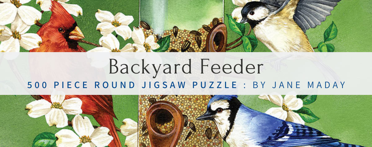  Backyard Feeder 500 Piece Round Jigsaw Puzzle