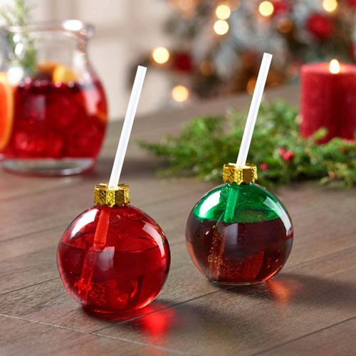 Glass Ornament Sippers - Set of 2