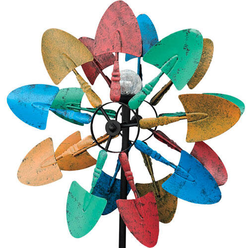 Colorful Shovels Solar Wind Spinner