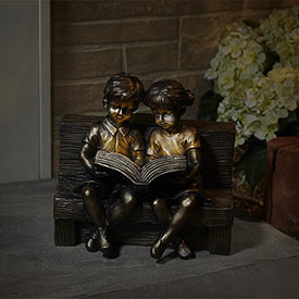 Read To Me Solar Statue