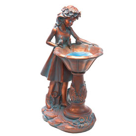 Solar Garden Girl Statue
