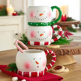 Stacking Snowmen Mug Trio