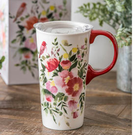 Watercolor Garden Travel Mug