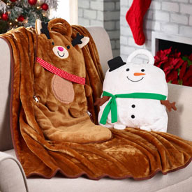 Holiday Plush Pillow Blankets