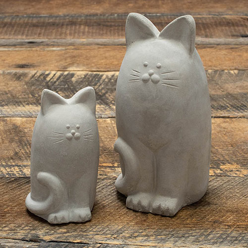 Concrete Cat Statues–Set of 2