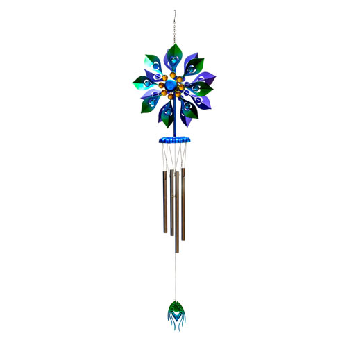 Peacock Feather Spinning Windchime