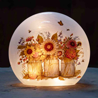 Frosted Glass Sunflower Luminary