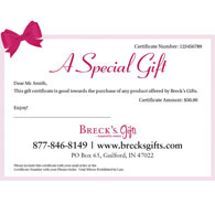 gift 
certificates