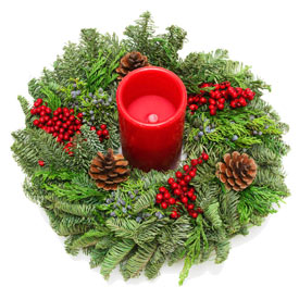 Fresh Noble Fir Candle Ring
