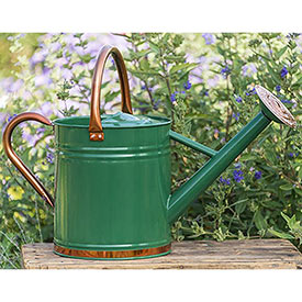 Copper-Trimmed Watering Can