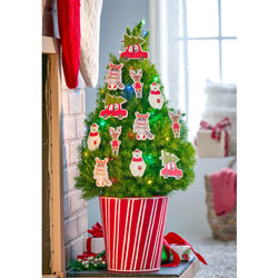 Christmas Critters Potted Spruce Tree